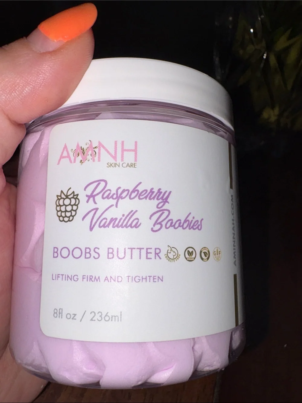 AMINNAH Peach Booty Butt Butter & Raspberry Vanilla Boobs Butter  NWT